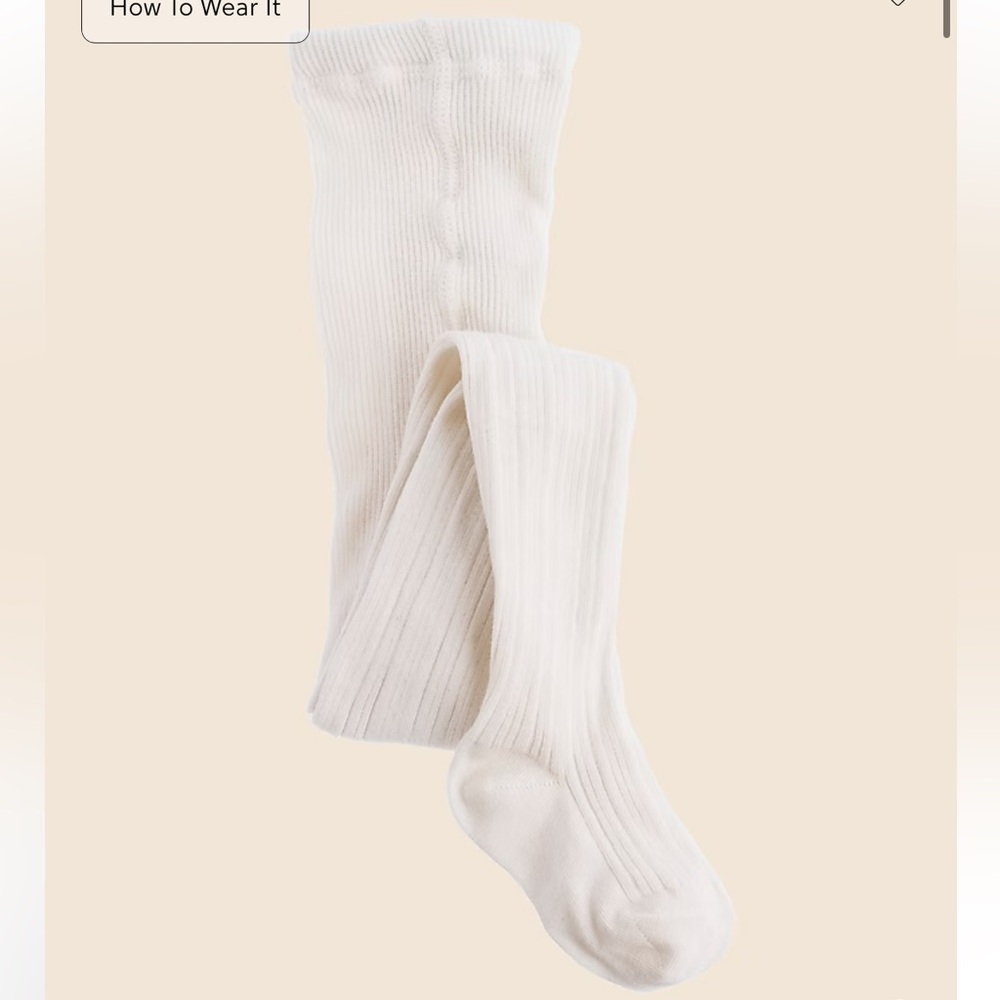 J crew ivory Girls' ribbed tights